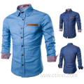 Mens denim color fashion shirt